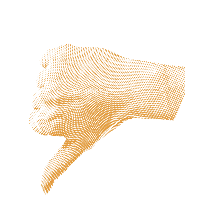 A thumbs down hand illustration.