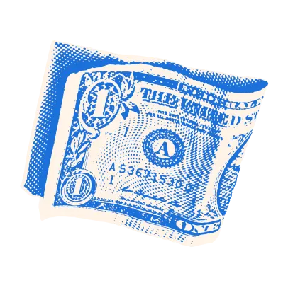 A folded dollar bill.