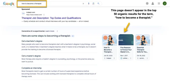 Google SGE carousel