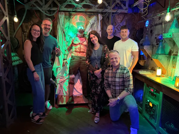 The Virayo team at an escape room